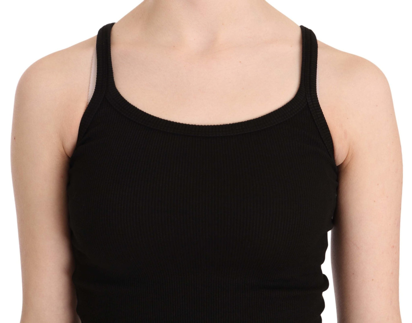 Black Sleeveless Spaghetti Strap Blouse - coffeewithmee2PINK MEMORIESP2478S