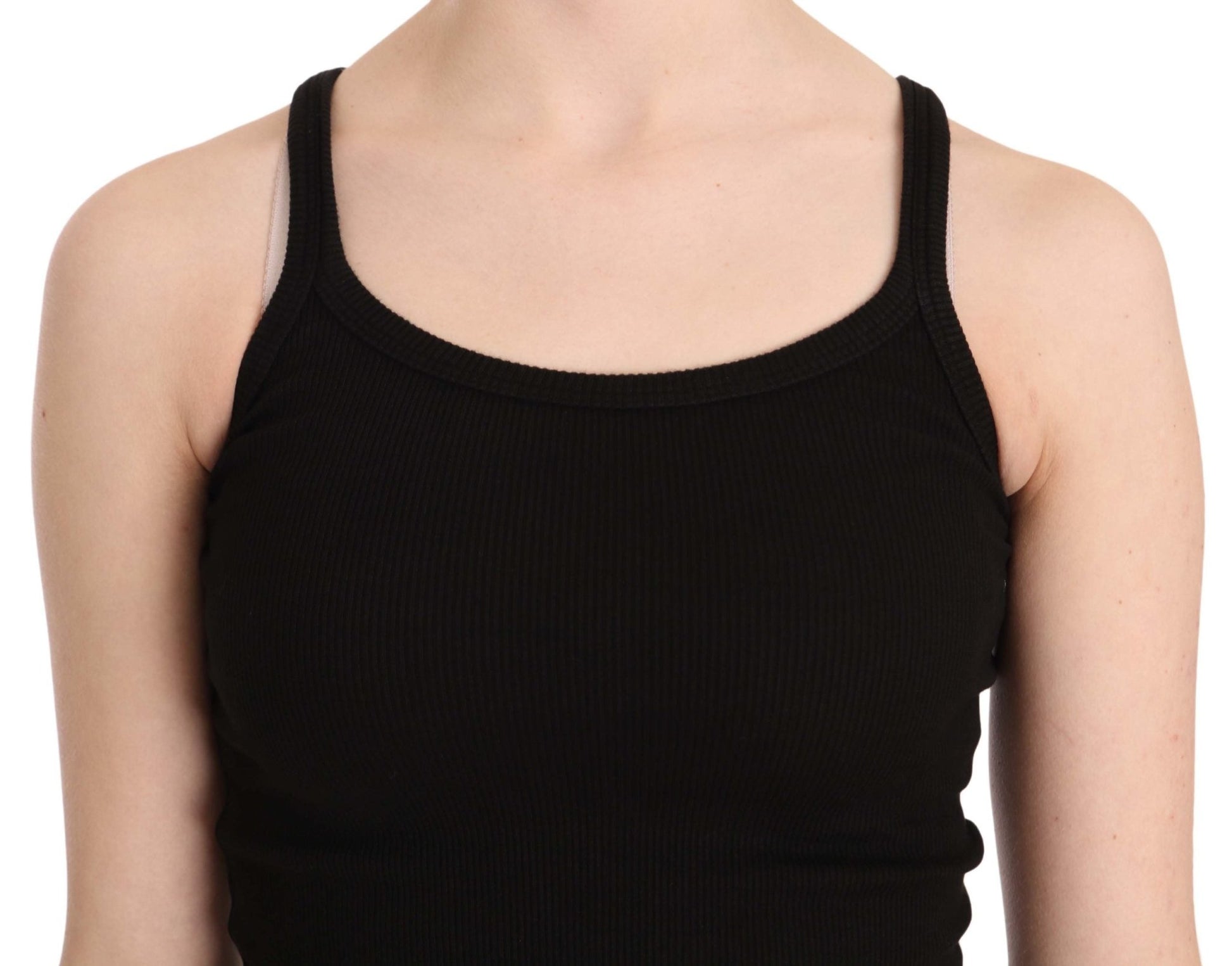 Black Sleeveless Spaghetti Strap Blouse - coffeewithmee2PINK MEMORIESP2478S