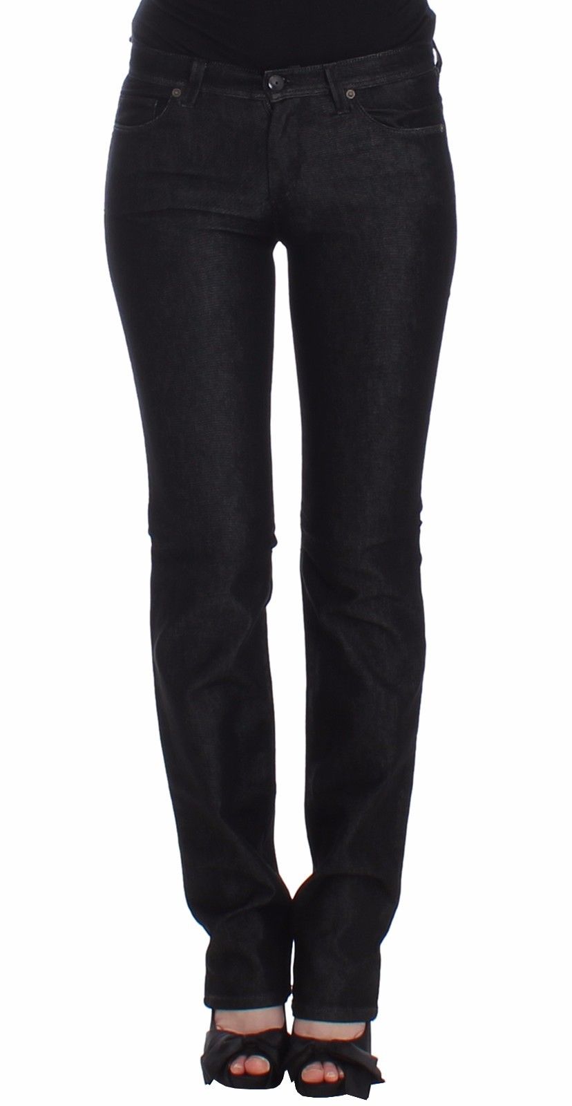 Black Slim Jeans Denim Pants Skinny Leg Stretch - coffeewithmee2Ermanno ScervinoP0850S