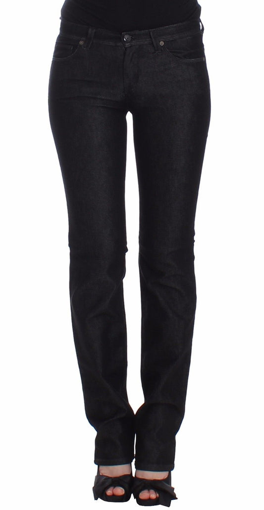 Black Slim Jeans Denim Pants Skinny Leg Stretch - coffeewithmee2Ermanno ScervinoP0850S