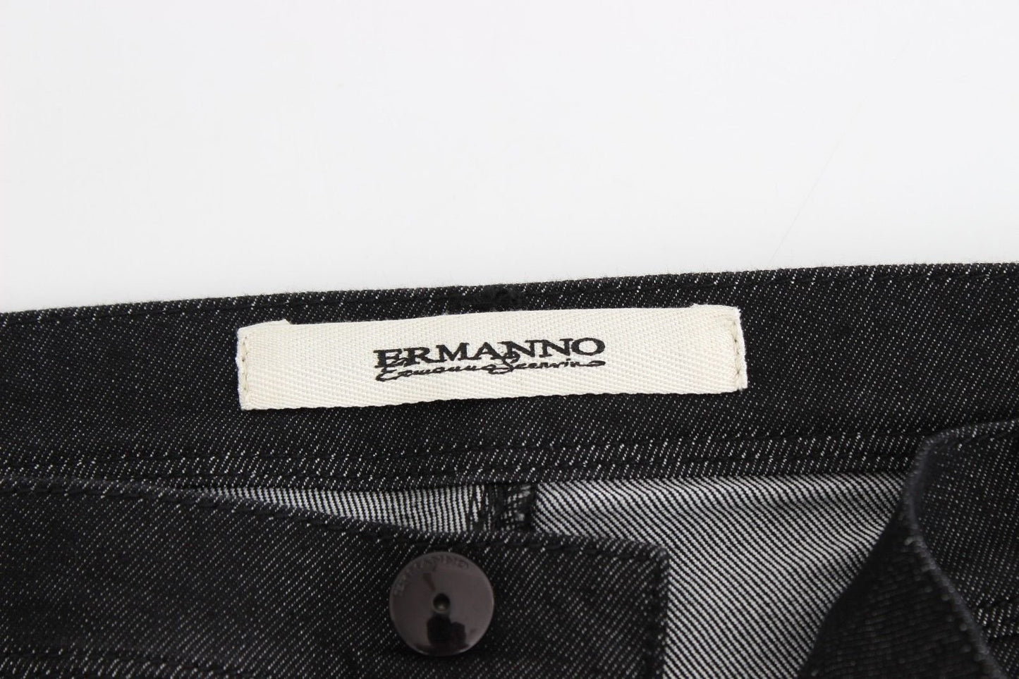 Black Slim Jeans Denim Pants Skinny Leg Stretch - coffeewithmee2Ermanno ScervinoP0849S