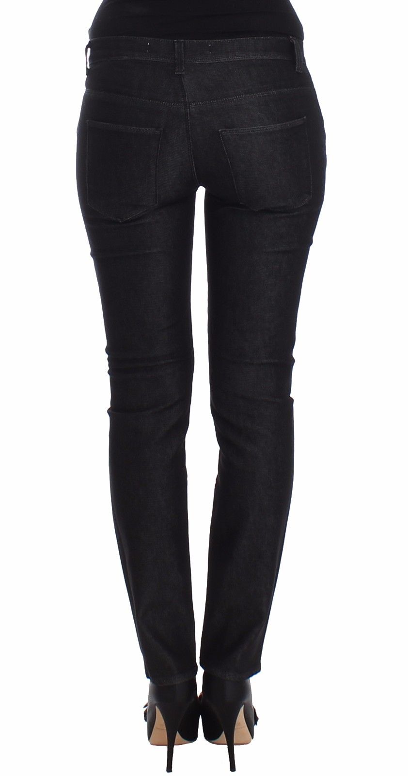 Black Slim Jeans Denim Pants Skinny Leg Stretch - coffeewithmee2Ermanno ScervinoP0849S
