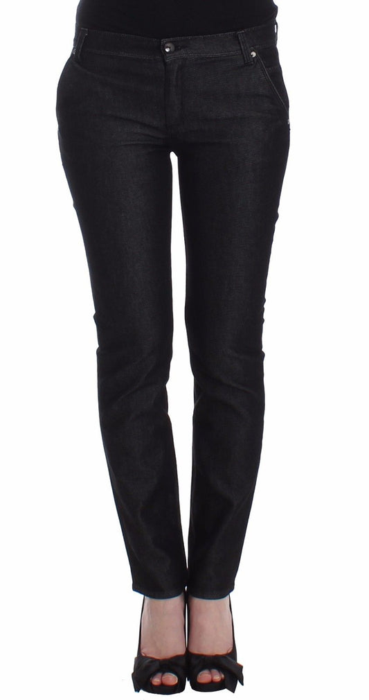Black Slim Jeans Denim Pants Skinny Leg Stretch - coffeewithmee2Ermanno ScervinoP0849S