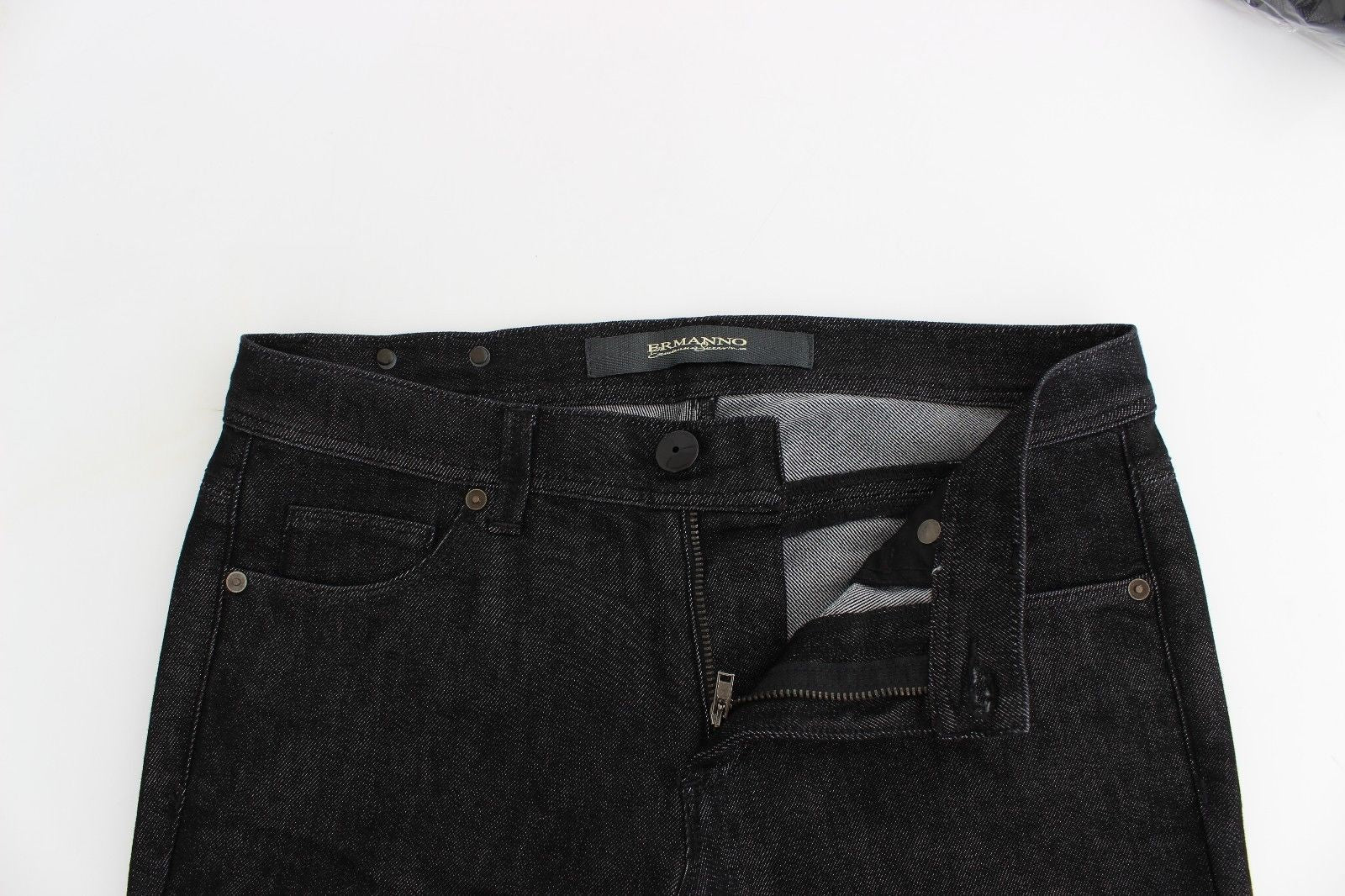 Black Slim Jeans Denim Pants Skinny Leg Stretch - coffeewithmee2Ermanno ScervinoP0850S