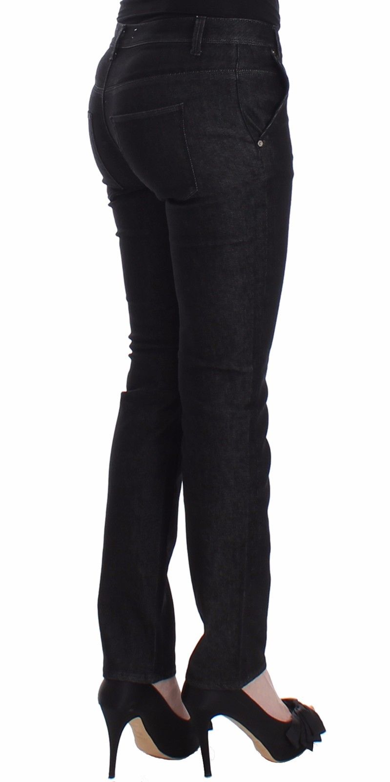 Black Slim Jeans Denim Pants Skinny Leg Stretch - coffeewithmee2Ermanno ScervinoP0849S