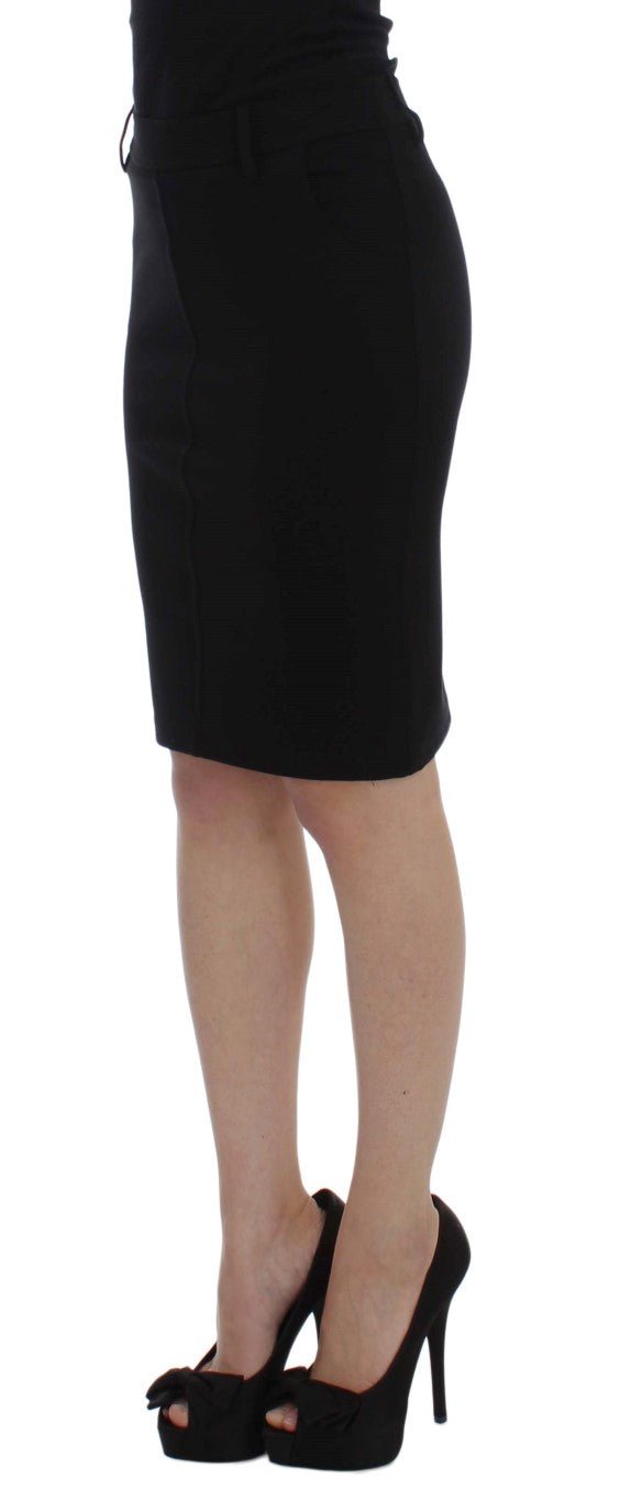 Black Straight Pencil Skirt - coffeewithmee2PLEIN SUDP1725S