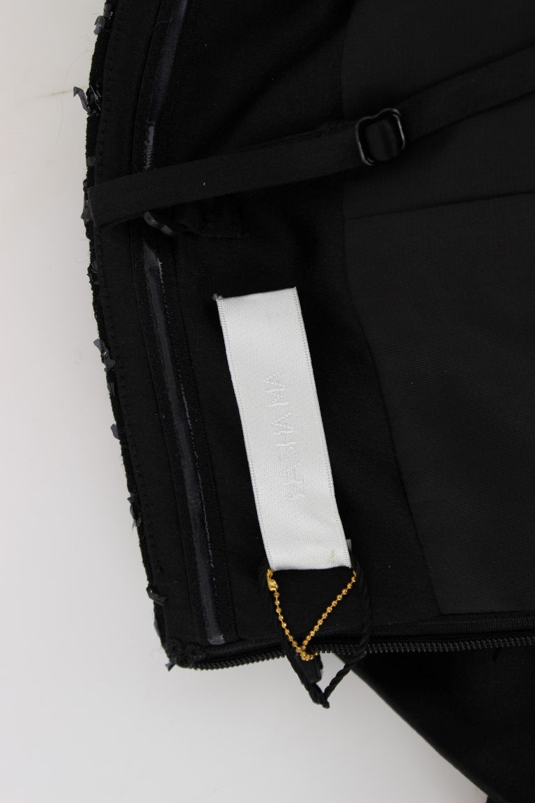 Black Strapless Embellished Pencil Dress - coffeewithmee2Masha MaP1190S