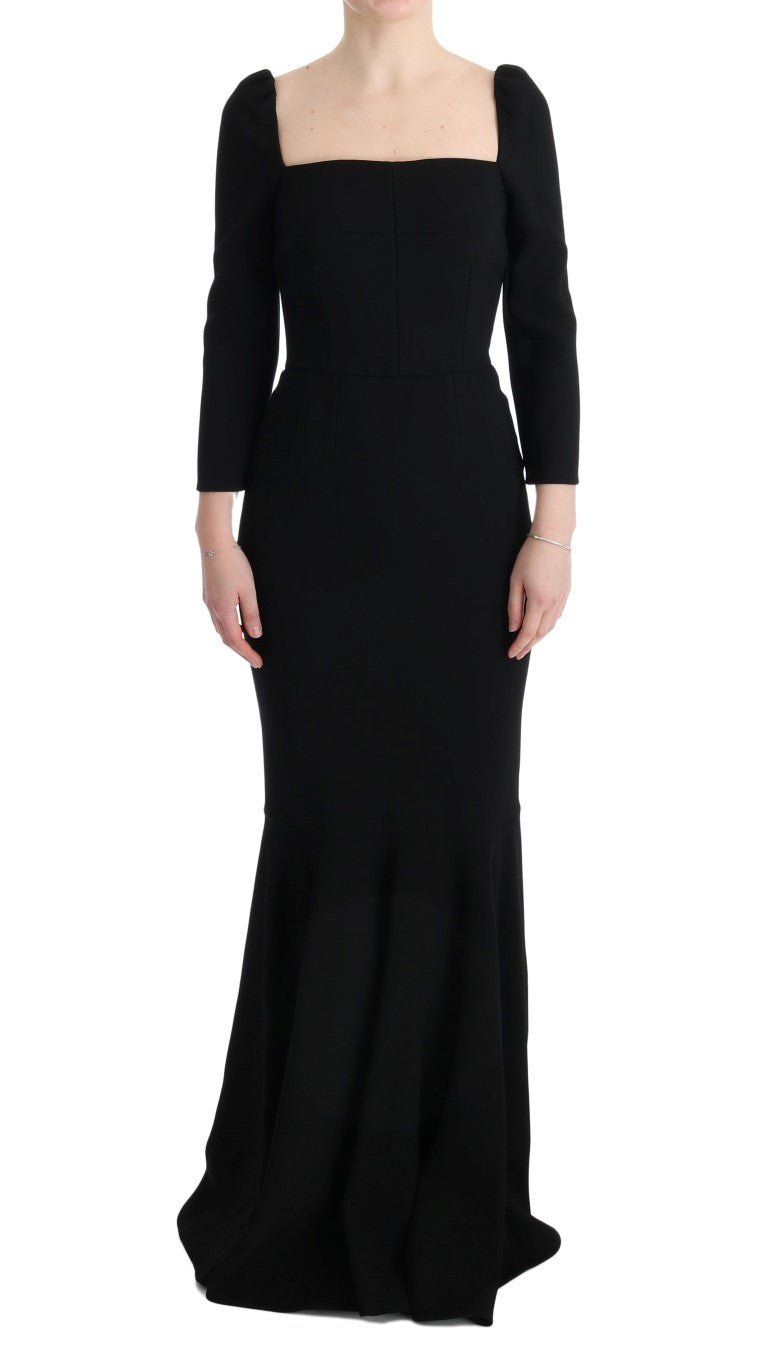 Black Stretch Crystal Sheath Long Dress - coffeewithmee2Dolce & GabbanaP1908S