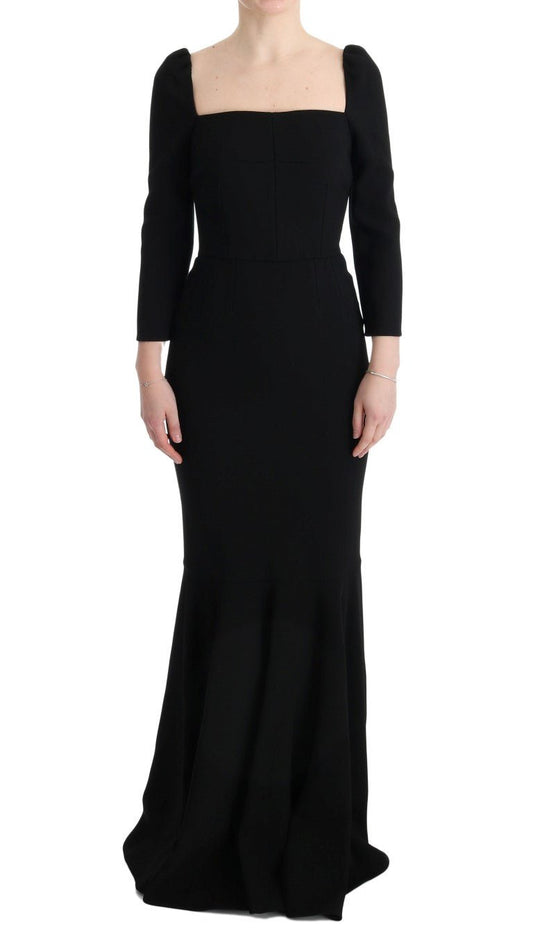 Black Stretch Crystal Sheath Long Dress - coffeewithmee2Dolce & GabbanaP1908S