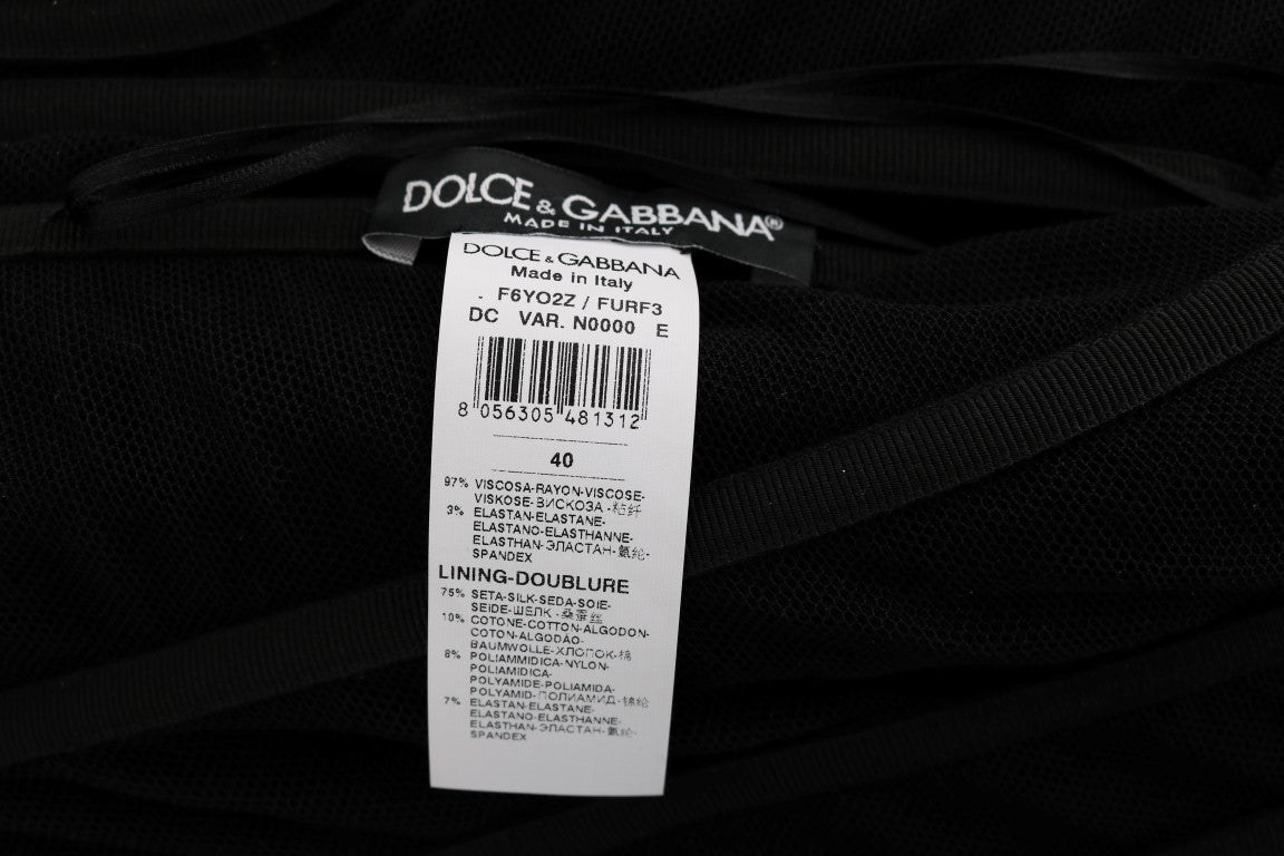 Black Stretch Crystal Sheath Long Dress - coffeewithmee2Dolce & GabbanaP1908S