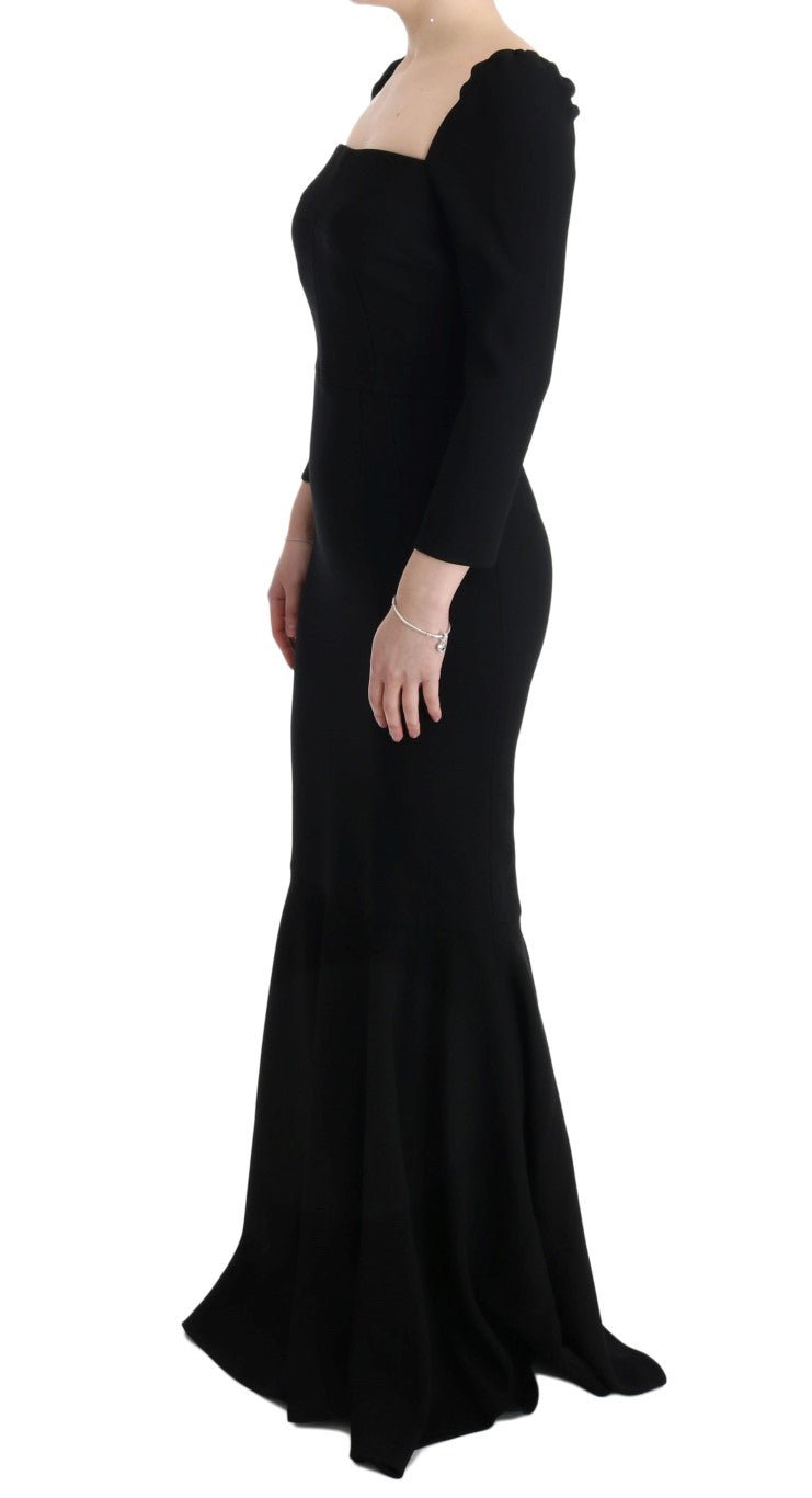 Black Stretch Crystal Sheath Long Dress - coffeewithmee2Dolce & GabbanaP1908S