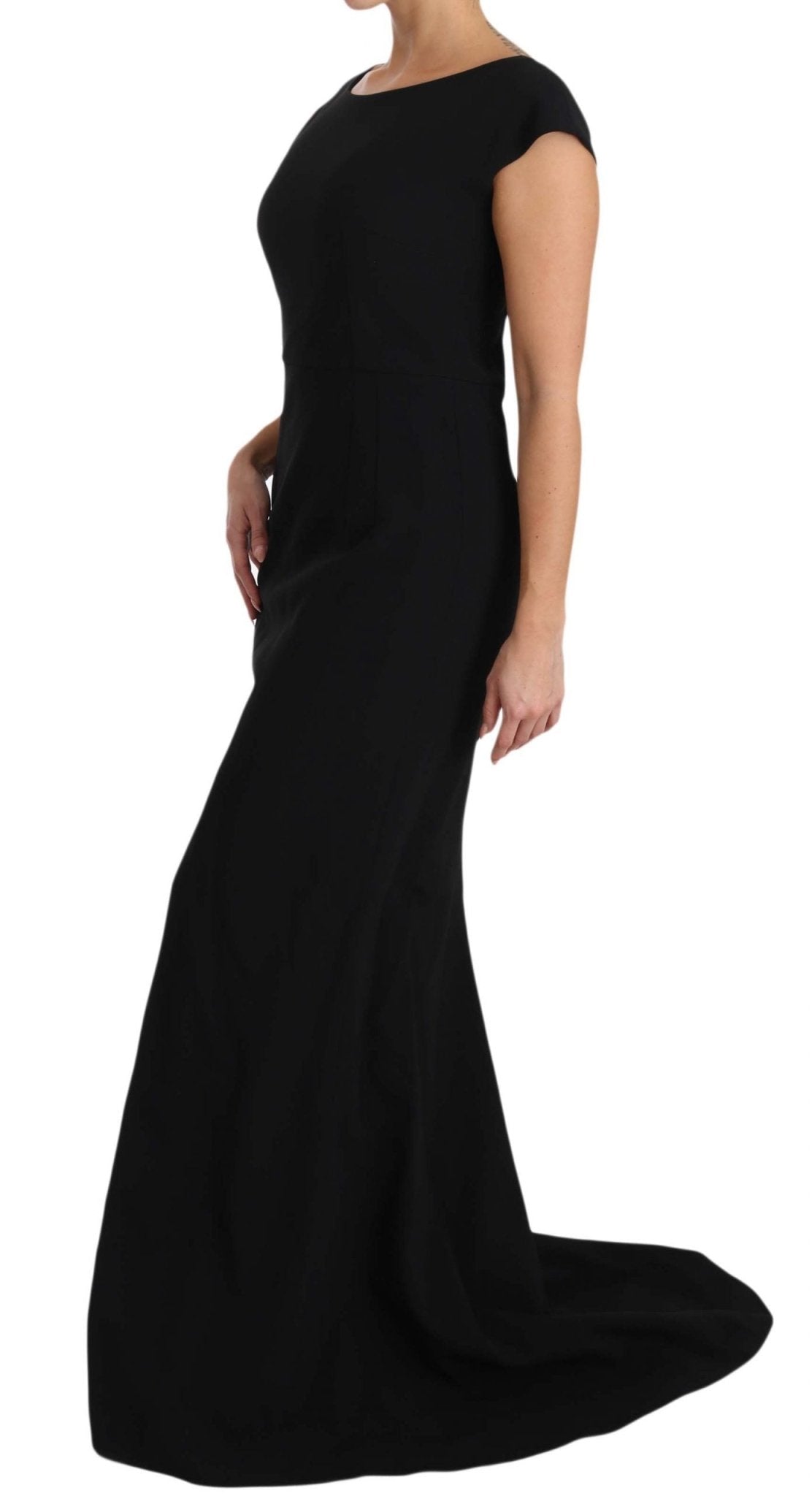 Black Stretch Fit Flare Gown Maxi - coffeewithmee2Dolce & GabbanaP1407S