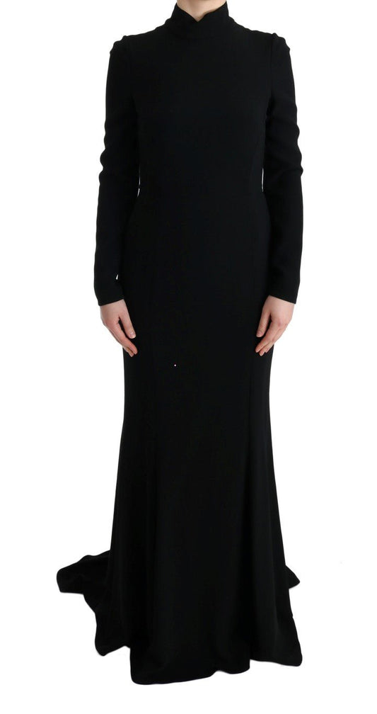 Black Stretch Long Gown Sheath Dress - coffeewithmee2Dolce & GabbanaP1910S