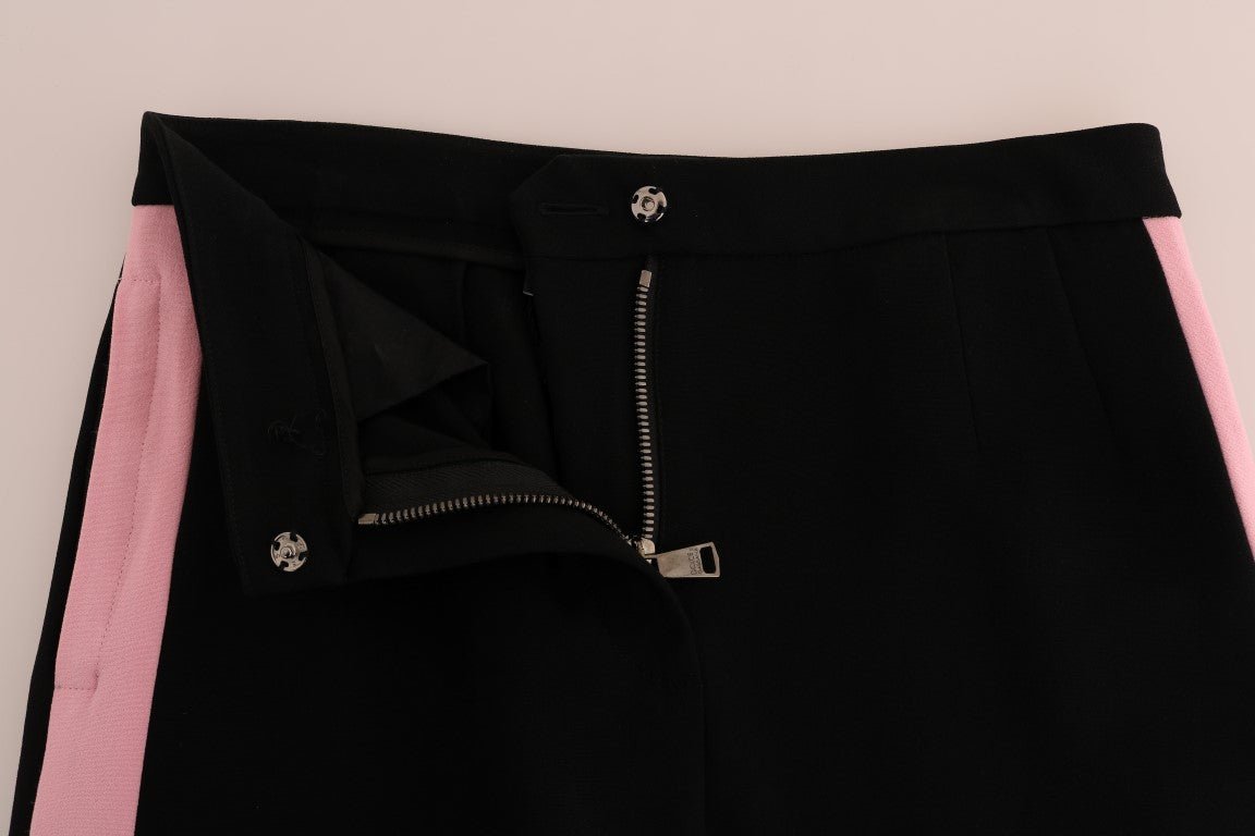 Black Stretch Pink Stripes Capri Pants - coffeewithmee2Dolce & GabbanaP1324S