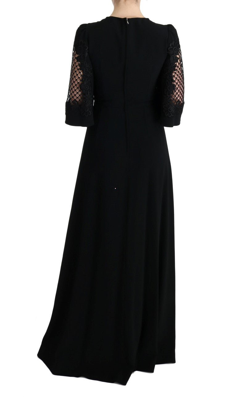 Black Stretch Shift Long Maxi Dress - coffeewithmee2Dolce & GabbanaP1882S