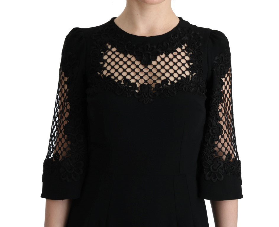 Black Stretch Shift Long Maxi Dress - coffeewithmee2Dolce & GabbanaP1882S