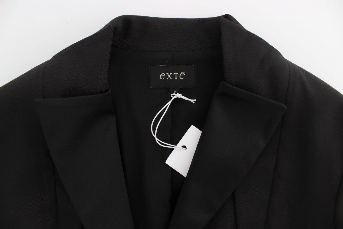 Black Stretch Single Breasted Blazer Jacket - coffeewithmee2ExteP1693S