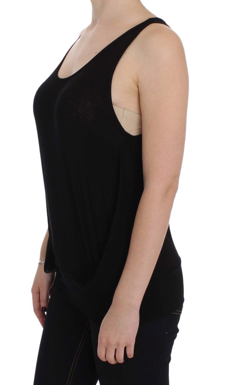 Black Stretch Sleeveless Blouse - coffeewithmee2PLEIN SUDP1721S