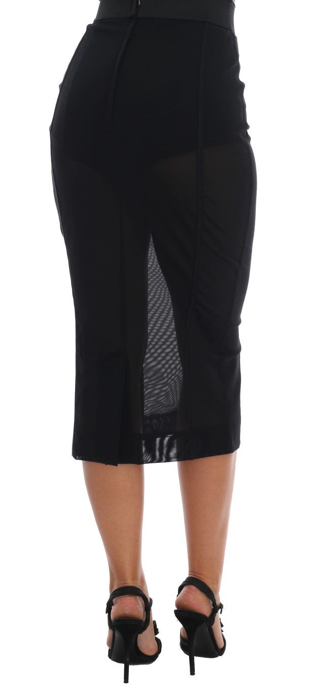 Black Stretch Straight Pencil Skirt - coffeewithmee2Dolce & GabbanaP2029S