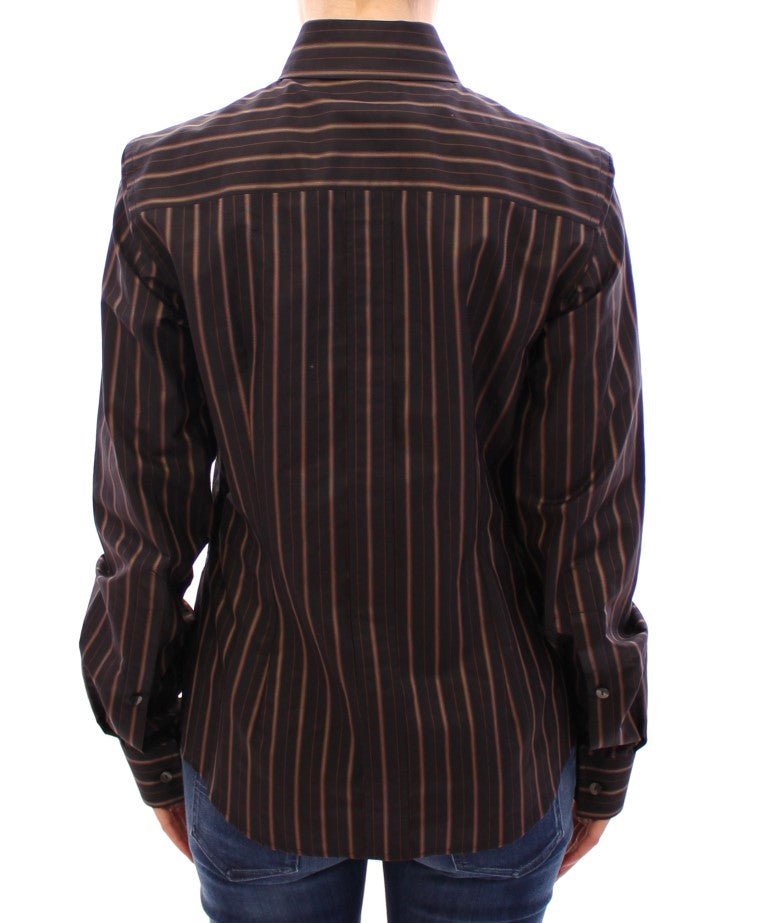Black Striped Cotton Button Down Shirt - coffeewithmee2Dolce & GabbanaP1265S