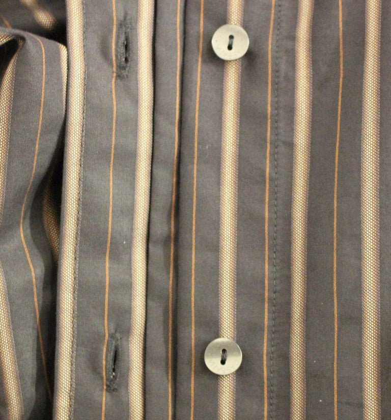 Black Striped Cotton Button Down Shirt - coffeewithmee2Dolce & GabbanaP1265S