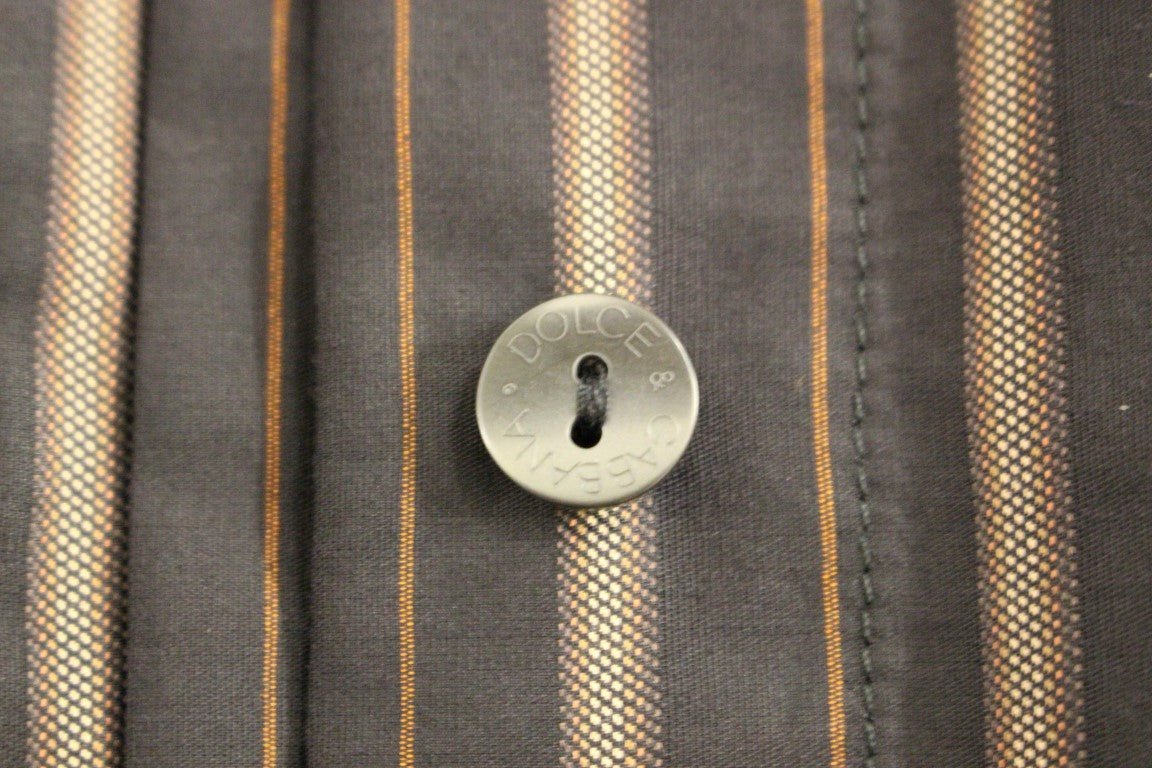 Black Striped Cotton Button Down Shirt - coffeewithmee2Dolce & GabbanaP1265S