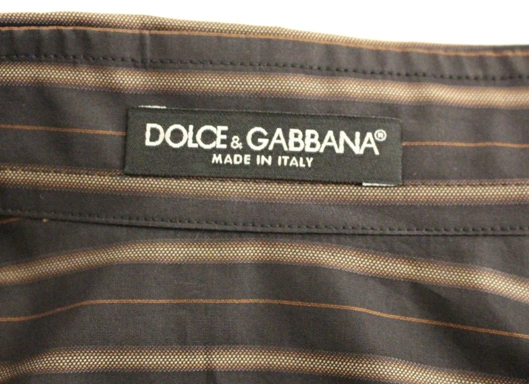Black Striped Cotton Button Down Shirt - coffeewithmee2Dolce & GabbanaP1265S