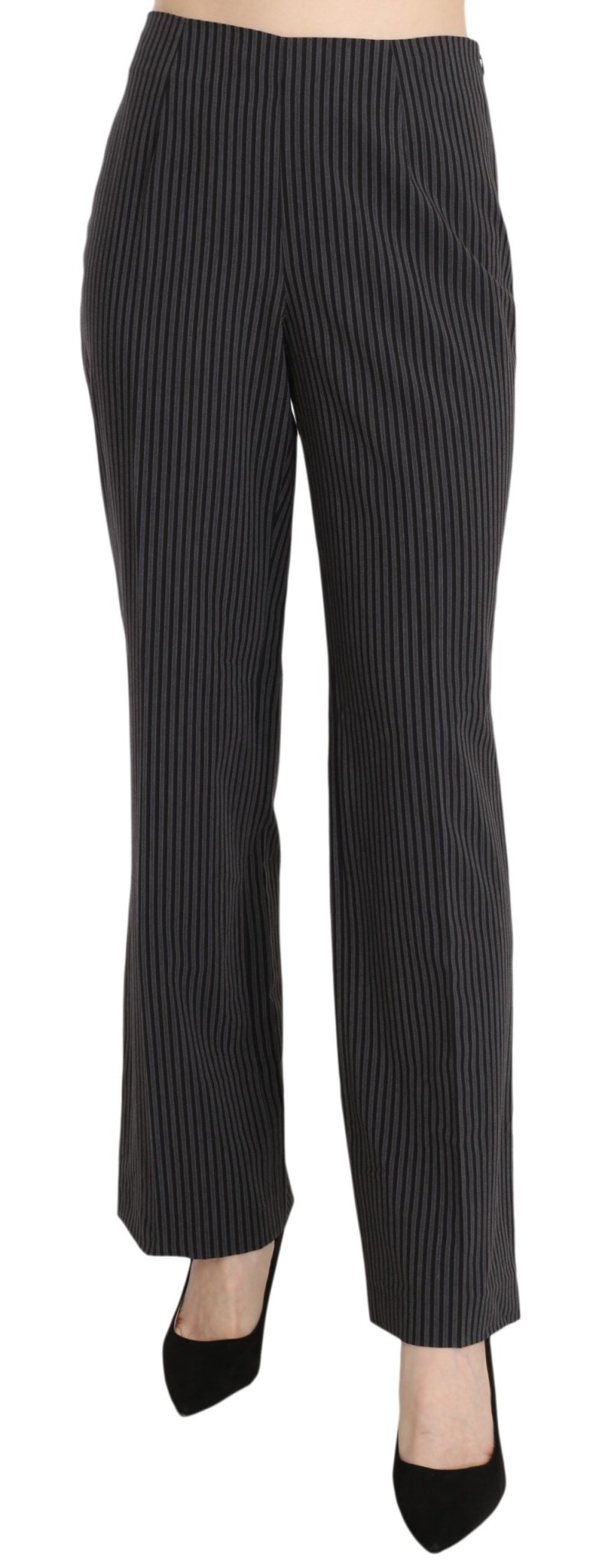 Black Striped Cotton Sretch Dress Trousers Pants - coffeewithmee2BENCIVENGAP2513S