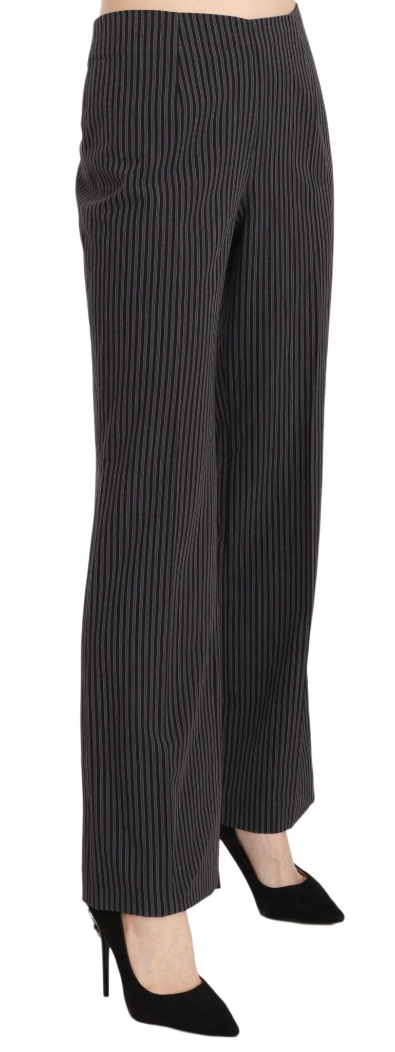 Black Striped Cotton Sretch Dress Trousers Pants - coffeewithmee2BENCIVENGAP2513S