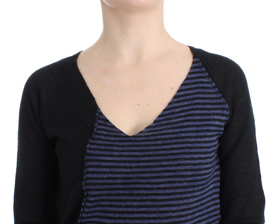 Black striped V-neck sweater - coffeewithmee2Costume NationalP0707S