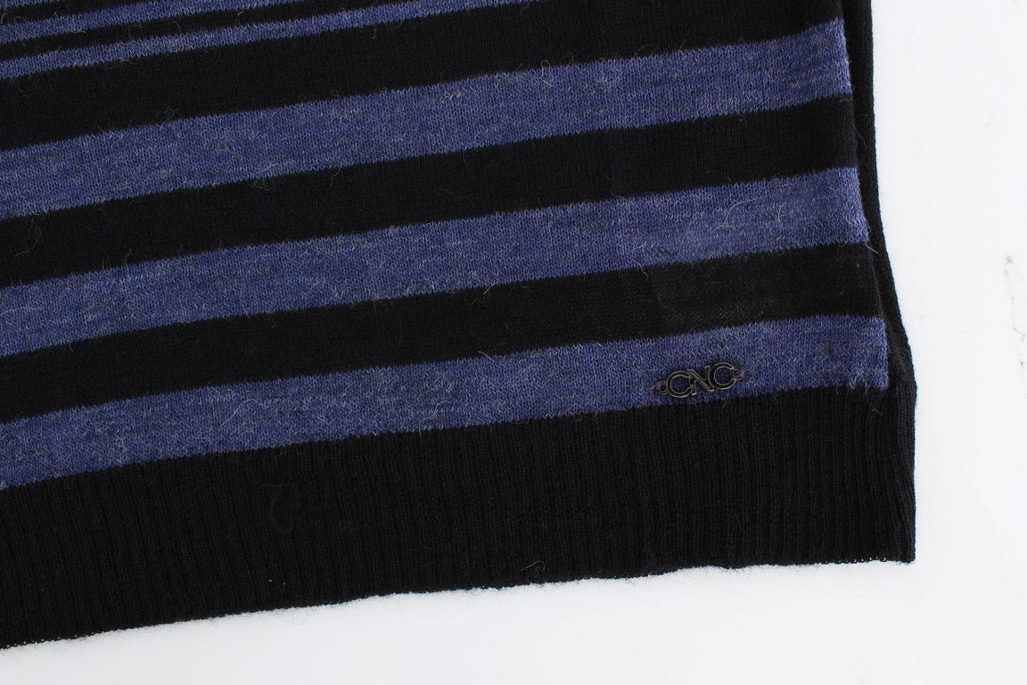 Black striped V-neck sweater - coffeewithmee2Costume NationalP0704S
