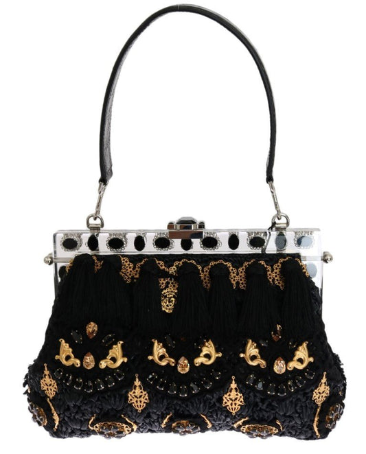 Black Tassel Gold Baroque Crystal VANDA Bag - coffeewithmee2Dolce & GabbanaP0045S