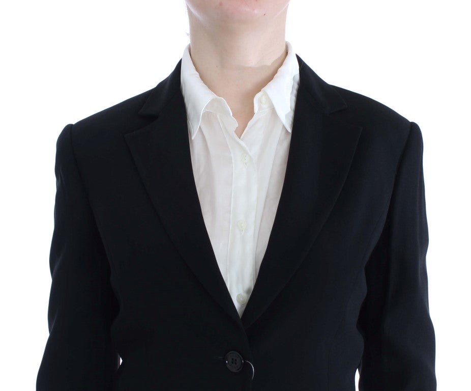 Black Two Button Two Piece Suit - coffeewithmee2ExteP1709S