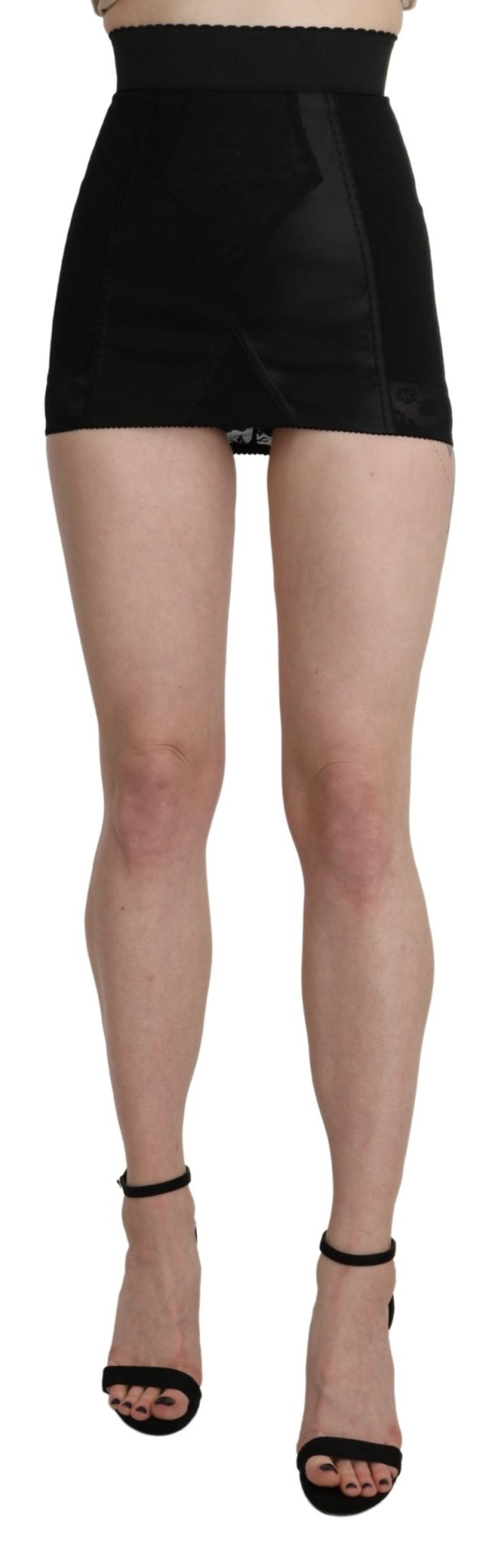 Black Underskirt Short Lace Stretch Skirt - coffeewithmee2Dolce & GabbanaP3415S