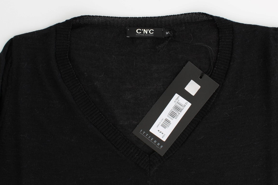 Black V-neck lightweight sweater - coffeewithmee2Costume NationalP0703S