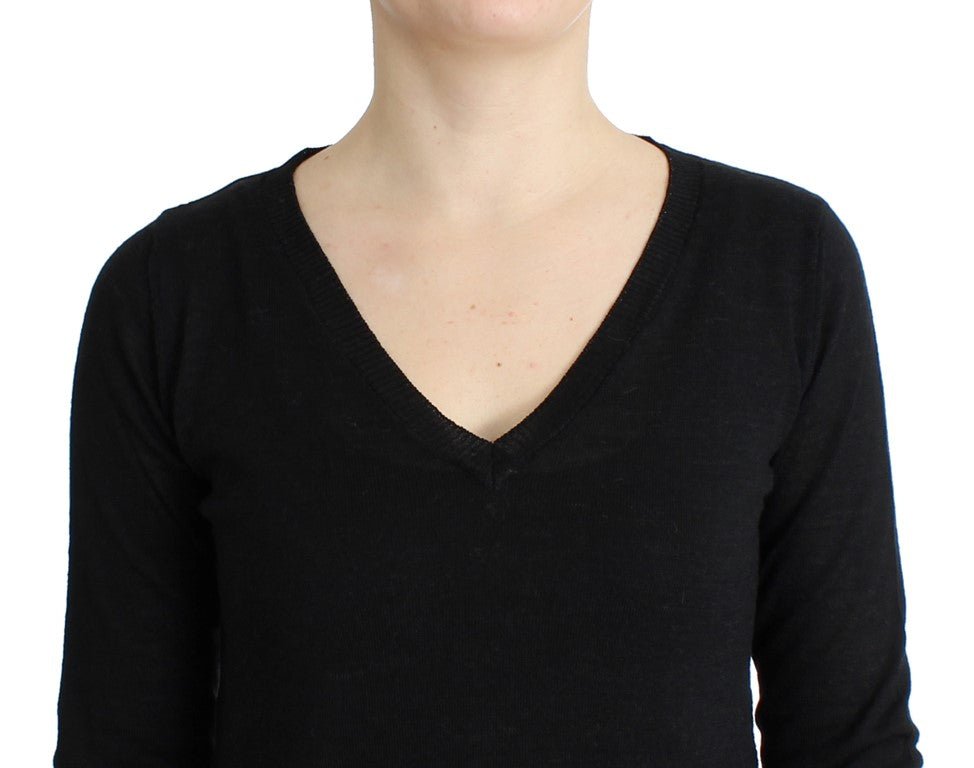 Black V-neck lightweight sweater - coffeewithmee2Costume NationalP0703S