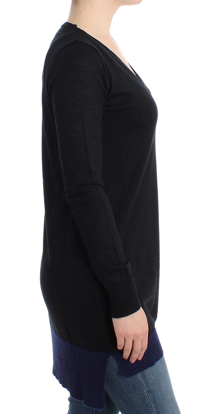 Black V-neck lightweight sweater - coffeewithmee2Costume NationalP0703S