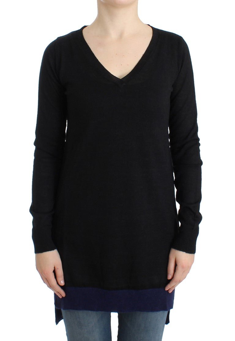 Black V-neck lightweight sweater - coffeewithmee2Costume NationalP0703S