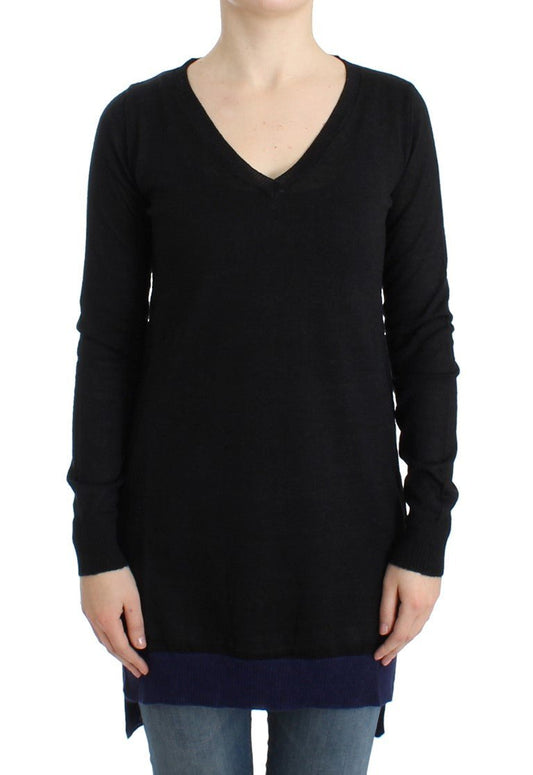 Black V-neck lightweight sweater - coffeewithmee2Costume NationalP0703S