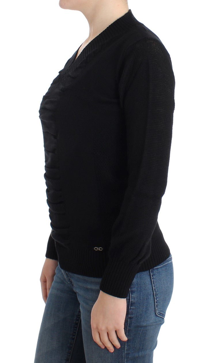 Black V-neck wool sweater - coffeewithmee2Costume NationalP0699S