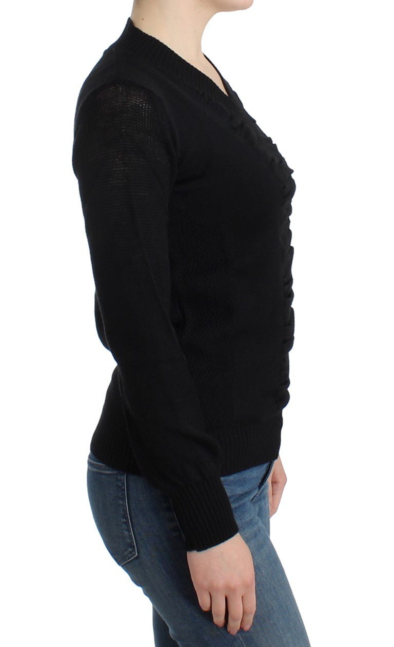 Black V-neck wool sweater - coffeewithmee2Costume NationalP0699S
