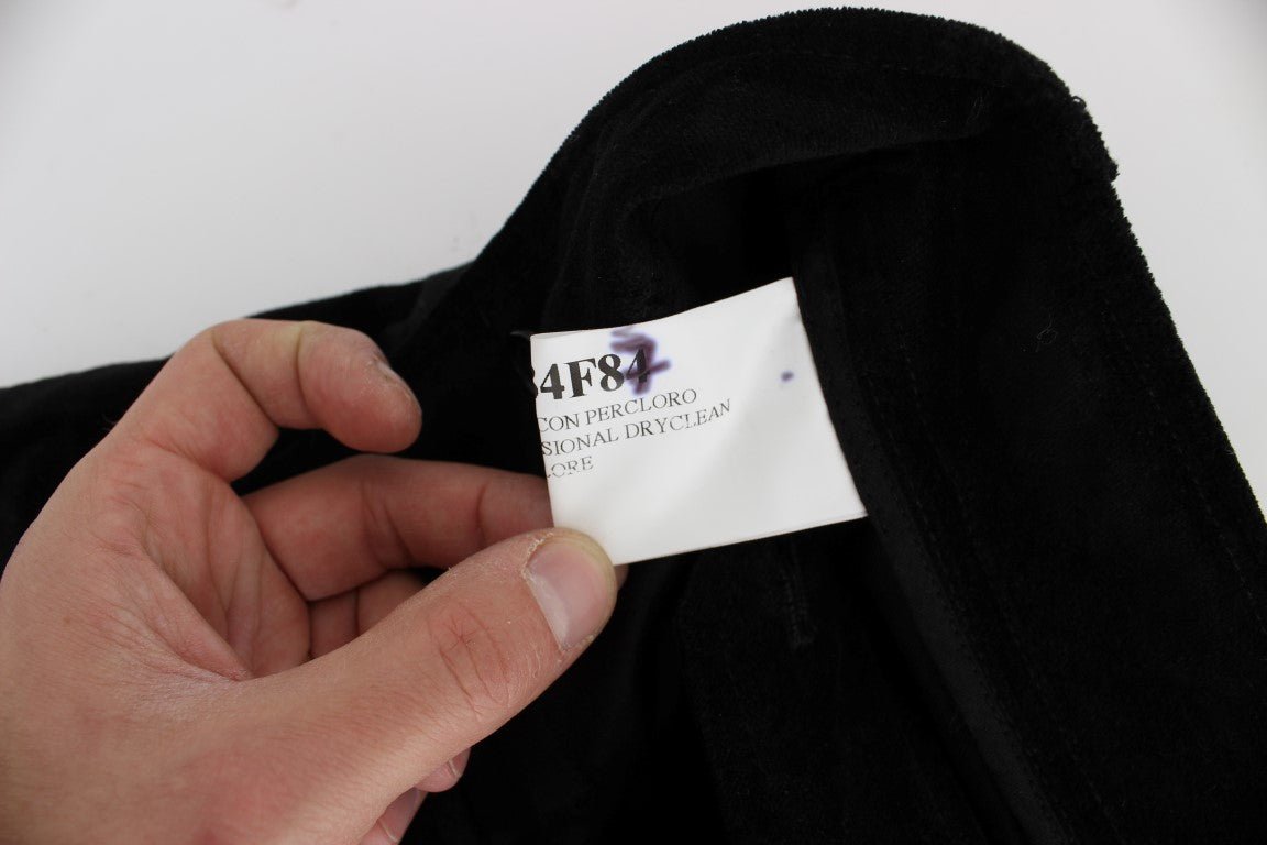 Black Velvet Cotton Capri Bootcut Pants - coffeewithmee2Ermanno ScervinoP1851S