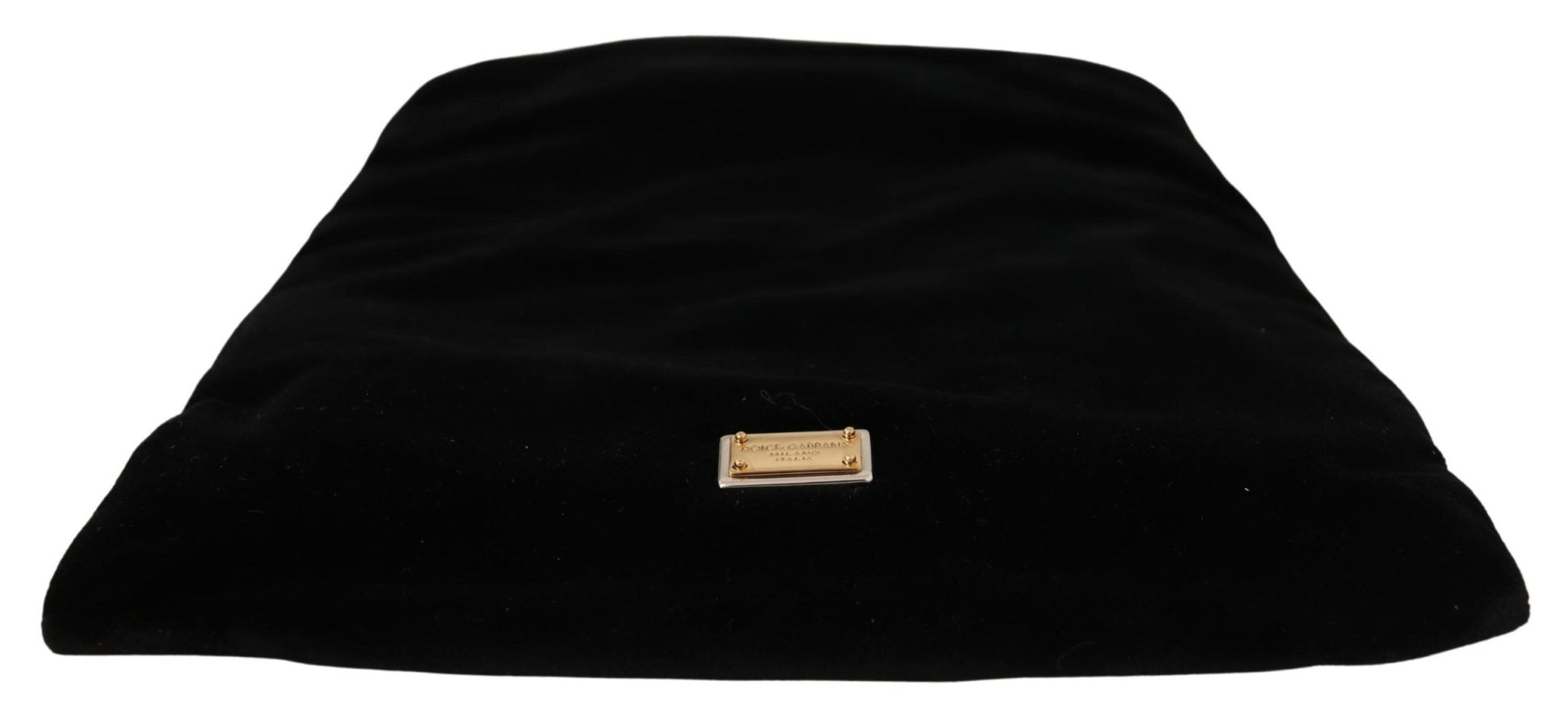 Black Velvet Holder Logo Plaque Women Pouch Bag - coffeewithmee2Dolce & GabbanaP0375S