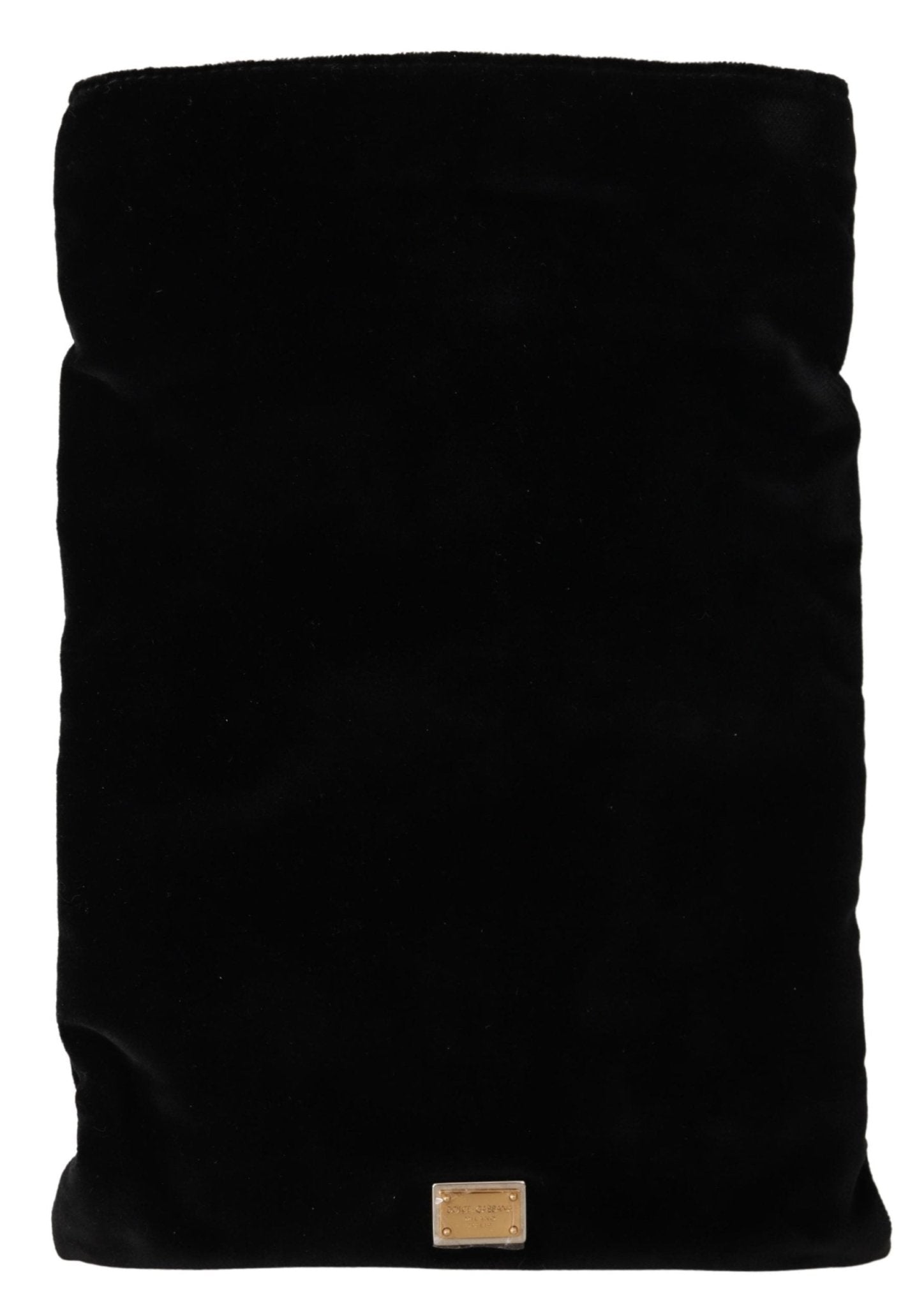 Black Velvet Holder Logo Plaque Women Pouch Bag - coffeewithmee2Dolce & GabbanaP0375S