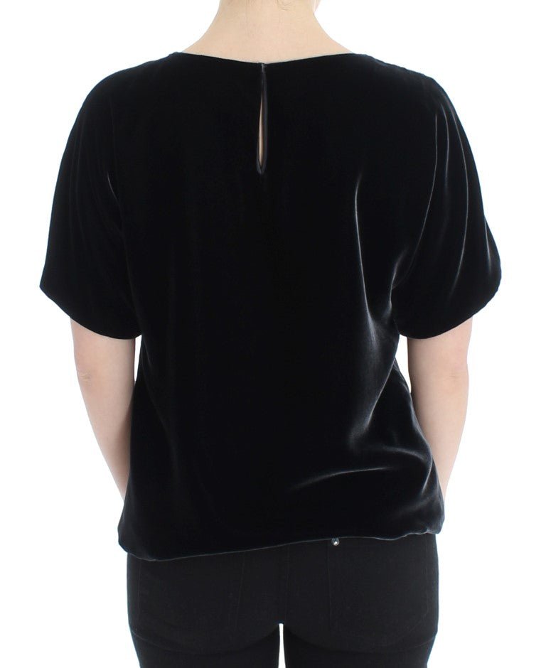 Black velvet shortsleeved blouse - coffeewithmee2Dolce & GabbanaP0769S