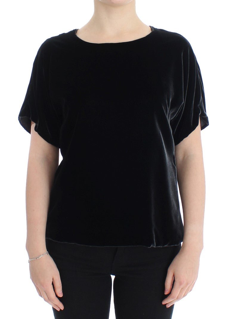 Black velvet shortsleeved blouse - coffeewithmee2Dolce & GabbanaP0769S