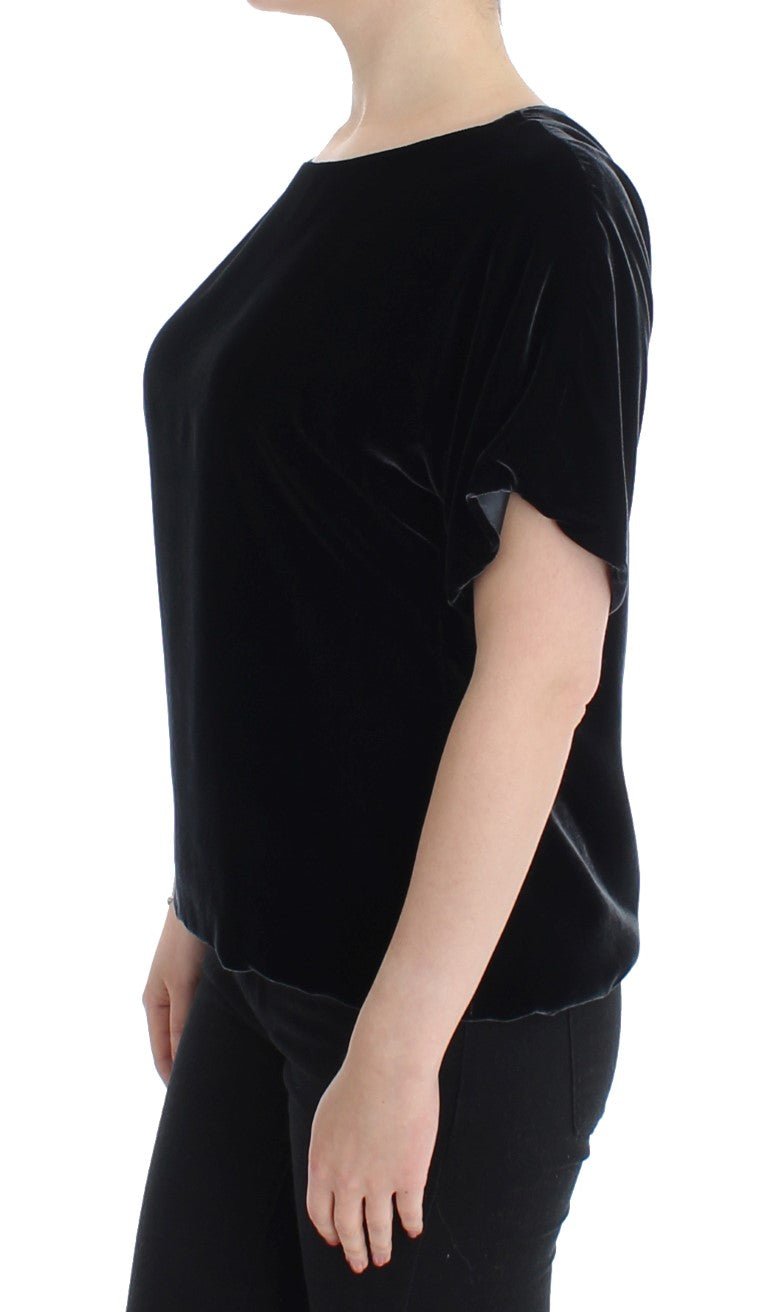 Black velvet shortsleeved blouse - coffeewithmee2Dolce & GabbanaP0769S