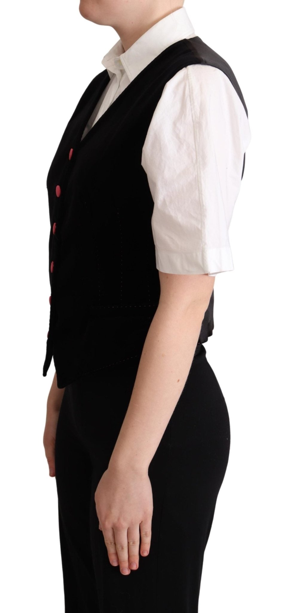 Black Velvet Sleeveless Waistcoat Vest - coffeewithmee2Dolce & GabbanaP5281S