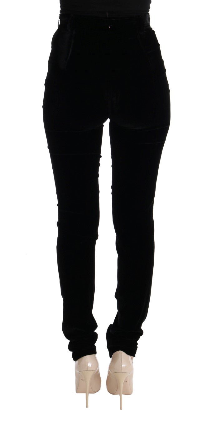 Black Velvet Slim Fit Pants - coffeewithmee2Ermanno ScervinoP1923S