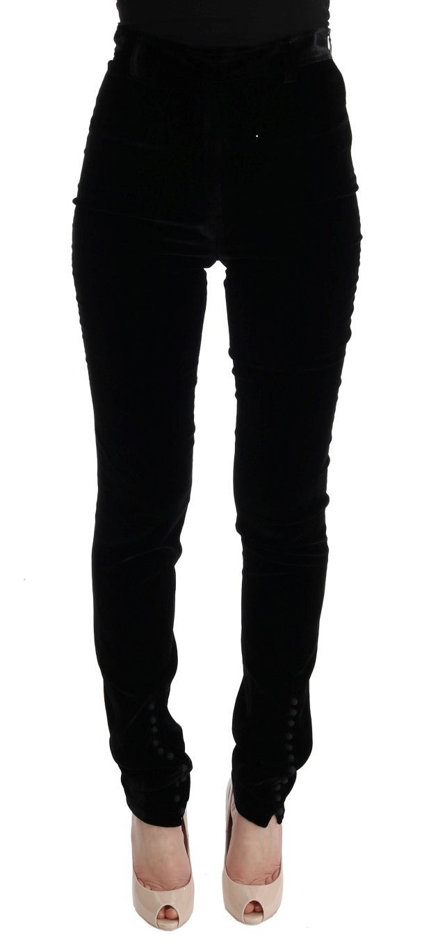 Black Velvet Slim Fit Pants - coffeewithmee2Ermanno ScervinoP1923S